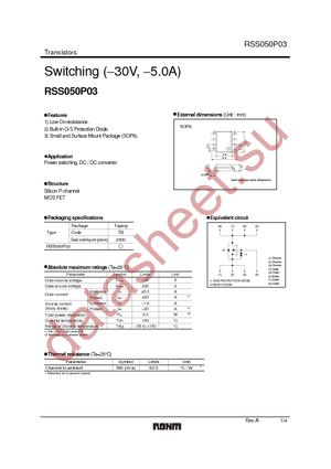 RSS050P03TB datasheet  